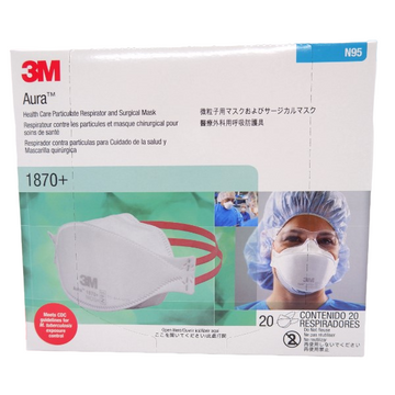 ３Ｍ　Aura　 N95微粒子用マスク（医療用）三つ折 （製品番号：1870+）　20枚入り